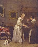 Adriaan de Lelie Dame, die sich die Hande wascht oil painting reproduction